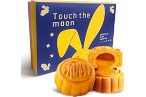 KWOLYKIM Classic Original Flavor Lava Mooncake, 經典原味流心月餅, 6PCS Lava Moon Cakes 2024 Mid-Autumn Festival Chinese Dessert Asian Sweet Pastries Gifts Mooncakes (10.59oz/300g)