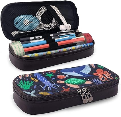 Amazon かわいい面白い笑顔の海洋動物 ペンケース ペンポーチ 筆箱 シンプル 筆入れ 軽量 コンパクト 高校生 大学生 レディース メンズ 高級感 プレゼント おすすめ 小物整理 ペンケース 文房具 オフィス用品