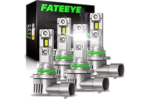 FATEEYE 9005 9006 Led Headlight Bulbs Combo 40000LM 800% Brighter 9005/HB3 9006/HB4 High Low Beam Bulbs Combo, 1:1 Size Plug and Play 6500K Cool White Halogen Replacement
