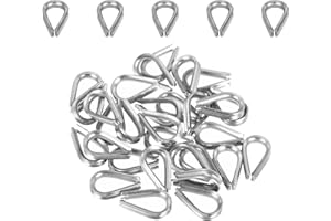 MECCANIXITY Rope Thimble 1/16"(2mm) Diameter M2 Stainless Steel Wire Rope Cable Thimble for Towing Rigging, Pack of 30