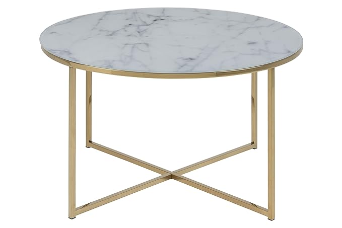 AC Design Furniture Couchtisch Antje, B: 80 x T:80 x H: 45 cm, Glas, Weiss