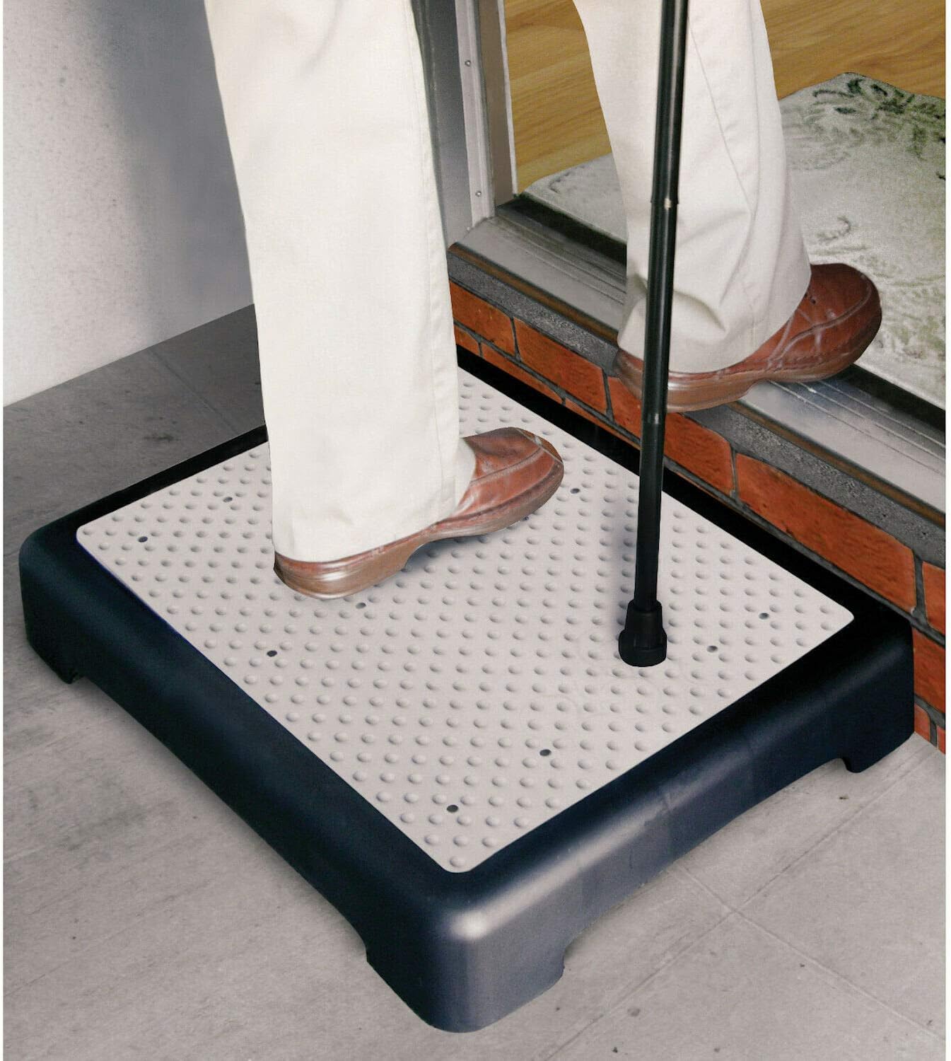 Help Support Elder and Child Step with Rubber Platform Safety Stool Indoor Outdoor Non-Slip Mobility Riser Half Step Daily Living Equipment Tools Household Extra Large Step Up to 440 Pounds