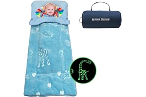 HALLO BUNNY Kids Sleeping Bags, Glow-in-The-Dark Sleeping Bags and Kids nap mats, 63" x 29" Soft and Comfortable Sleeping Bags for Kids Girls Boys Daycare, naps and sleepovers.