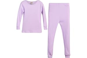 Sweet & Sassy Girls Thermal Underwear - 2 Piece Cozy Thermal Long Sleeve Shirts & Long Johns Base Layer Set (Sizes 2T-16)