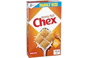 Honey Nut Chex Cereal, Gluten Free Breakfast Cereal, Made with Whole Grain, Family Size, 19.6 oz