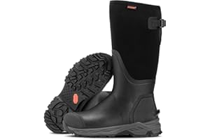 Showave Men's Rubber Hunting Boots, Waterproof Rain Boots Insulated Neoprene Mud Boot, Durable Arctic Outdoor Working Boot with Steel Shank