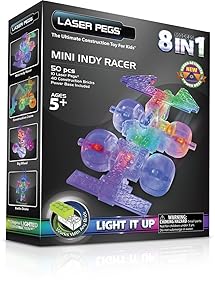 Laser Pegs 8-in-1 Mini Indy Racer Building Set