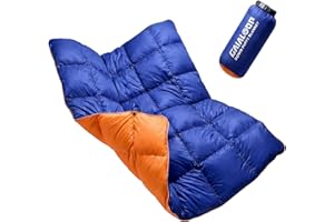 Gaialoop Down Puffy Blanket for Car Camping Outdoor Travel, Duck Down Lightweight Portable Soft Warm Cozy Camping Blanket