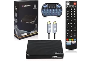 GENERIC V3 Pro vSee 2024 Newest Smart Android 11 TV Box with Voice Remote Control, Mini Keyboard and HDMI Cable, 4GB RAM, 64GB ROM