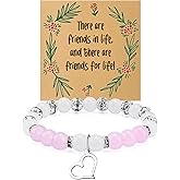 Birthday Gift for Friend Bracelet Jewelry Friendship Card for Her Bestie Stretch Bead Bracelets Jewelry for Bestie Women Mothers Day Gift for Friends Women Christmas Valentines Gifts for Best friends