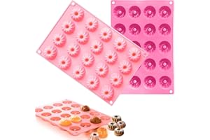 MURISE Mini Silicone Bundt Cake Pan, 20 Cup, 2 Pieces