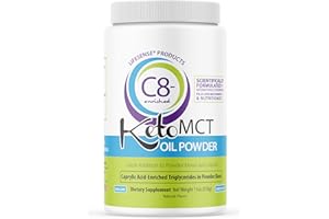 LifeSense C8 enriched MCT Oil Powder Unflavored Sourced from Coconut Oil, Keto Friendly - developed by PhD Nutrition in USA