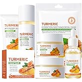 Turmeric Skin Care Set, 11 Pcs Turmeric Skin Care Kit, Skincare Set with Turmeric Face Wash, Turmeric Soap, Toner, Face Serum & Face Cream, Eye Cream, Mask, Facial Kits for Women Mens