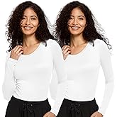 COZYFIT 2 Pack Underscrub Long Sleeve Women - Undershirts for Women Soft Fabric