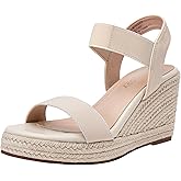 Jeossy Women's Wedge Platform Black Sandals, Espadrille Comfort Elastic Ankle Strap 8801 Sandals