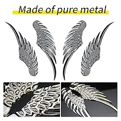 1 Pair Silver Angel Wings Sticker, 4.92in*1.37