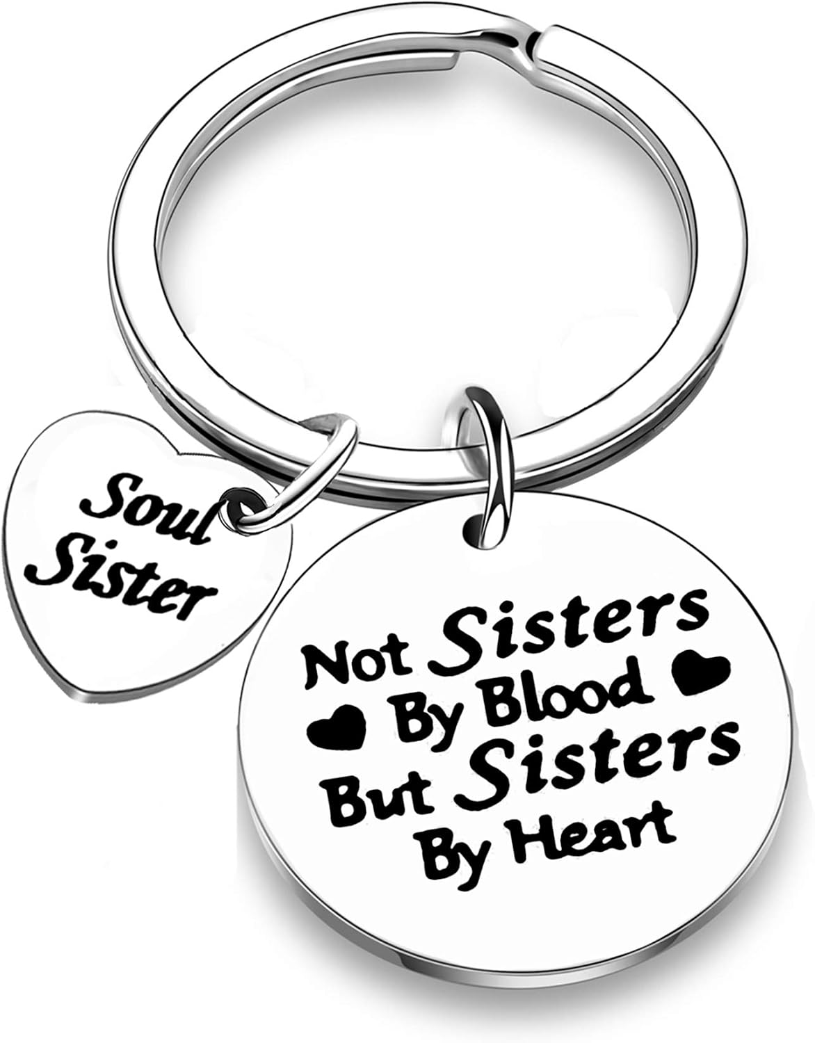 Nimteve Soul Sister Gifts Not Sisters By Blood But Sisters By Heart Sister Keyring Best Friends Gifts Friendship Jewellery Big Sis Little Sis Gifts From Sister (Sisters By Heart Style 1)