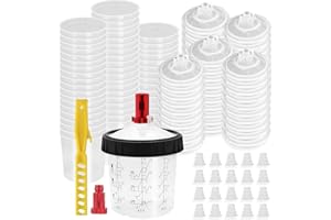 DAXINYANG Disposable Paint Gun Cup, Paint System for LVLP and HVLP Paint Spray Paint Gun, 20 Ounce (600ml) Kit - 50 Cups and 