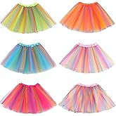 kilofly Girls Ballet Tutu Kids Birthday Princess Party Favor Dress Skirt Set of 6 Multicolored