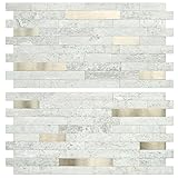 AULIGET 20 Sheets Faux Stone Peel and Stick