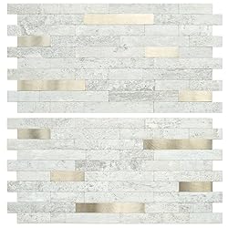 AULIGET 20 Sheets Faux Stone Peel and Stick