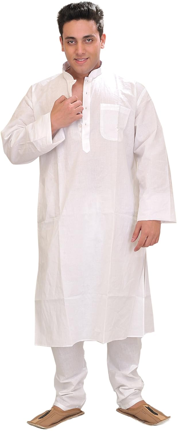 exotic india pure white kurta pyjama