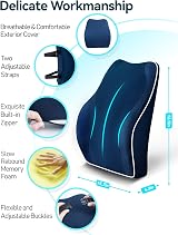 Travel Ease Ergonomic Lumbar Support Cushion Memory Foam DarkBlue view 3