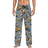 Yellow Construction Cars Pajama Pants Roller Excavator Truck Men's Pajama Bottoms Lounge Sleepwear PJs Sleep Pants L