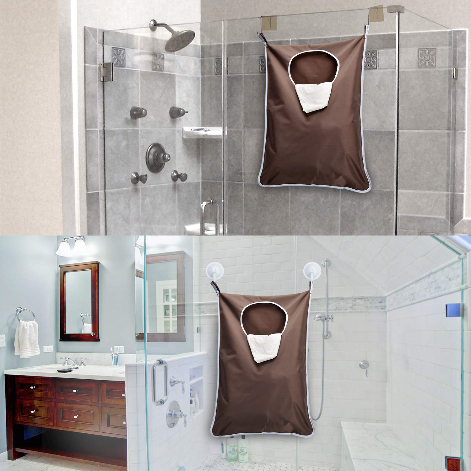 Laundry Hanging Bag, Space Saving Door-Hanging Laundry Hamper Bag and Laundry Mesh Bag for College Dorm, Apartment Dweller - Pack of 2, Large Bag