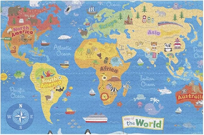 amazoncom customize only cartoon animal world map