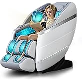 RelaxRelife 4D Full Body Massage Chair with Flexible 166° Track, Reading Light, 18 Massage Modes, 11 Techniques, 36 Airbags, Zero Gravity Recliner with Yoga Stretch and Foot Massage Grey