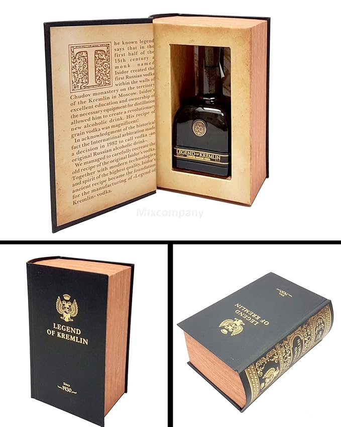 Legend of Kremlin Mini Vodka 5cl (40%Vol) + Buch mit Geheimfach