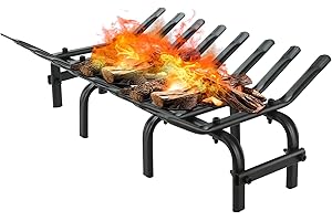 ZBZBML Willow Weave Fireplace Grates - Steel Firewood Log Burning Rack/Fireplace Log Holder for Wood Stove - Efficient Fireplace Wood Holder for Inside Fireplace (19 inch x12.5 inch)
