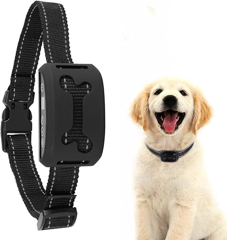 Collar Adiestramiento para Perros,Collar Antiladridos con Pantalla LCD y Pitido / Vibración / 7 Sensibilidad / Sin Niveles de Dolor Ligero y Ajustable ...