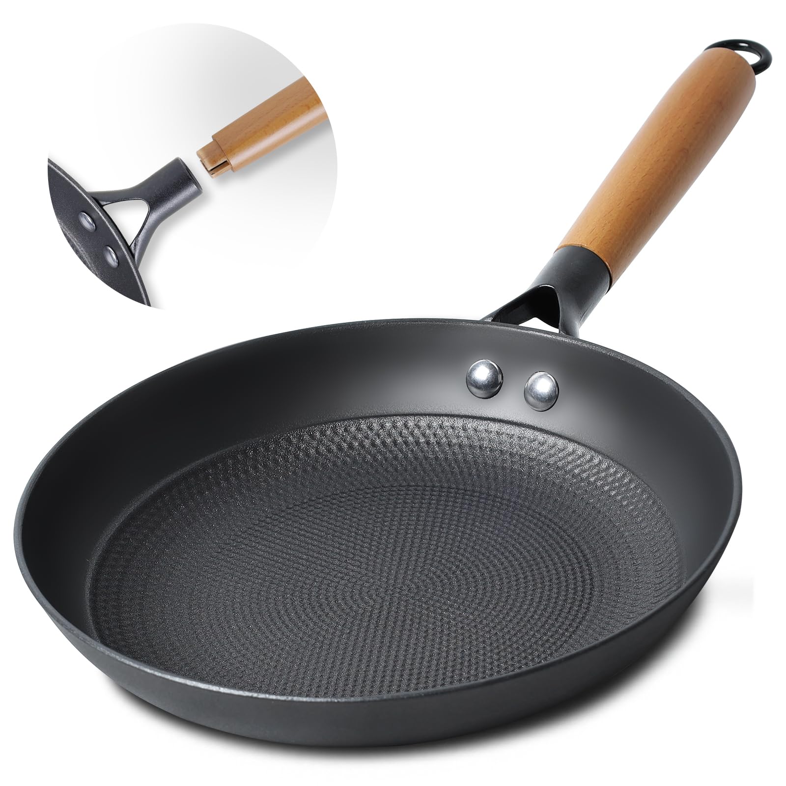 Letschef Non Stick Frying Pans 11inch Cast Iron