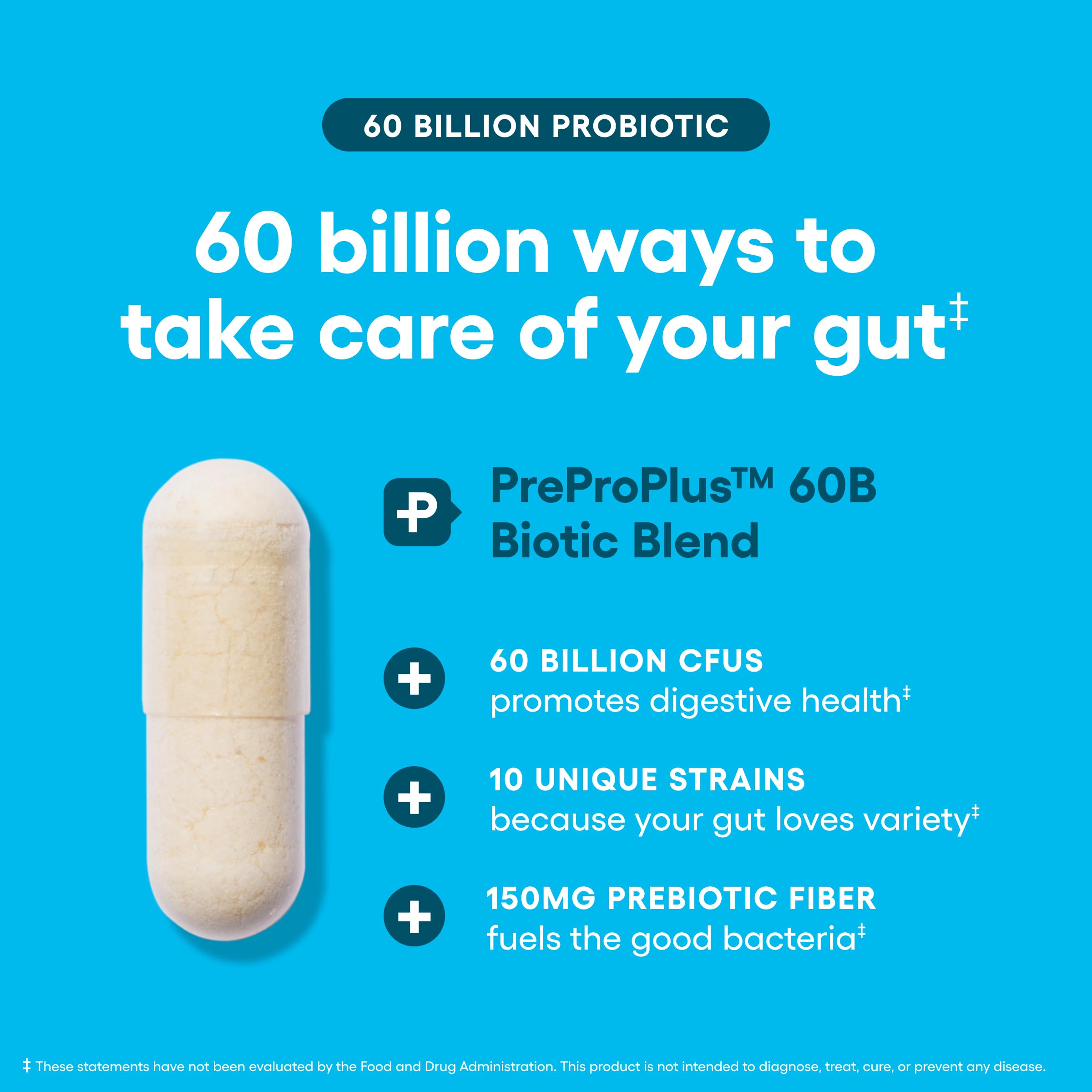 Physician's CHOICE Probiotics 60 Billion CFU - 10 Strains + Organic Prebiotics - Immune, Digestive & Gut Health - Supports Occasional Constipation, Diarrhea, Gas & Bloating - for Women & Men - 84ct