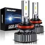 SEALIGHT Scoparc S1 H11/H8/H9 LED Headlight Bulbs, 12000 Lumens Low Beam, 6000K Bright White, Halogen Replacement, Quick Inst