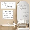 Watersay 2 Pcs Welcome to Our Wedding Mirror Decal Vinyl Lettering Decal Sticker Removable Letters Wedding Decals for Mirrors Glass Window Sign Marriage Decoration(Black)