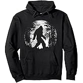 Bigfoot Night Stroll Cool Full Moon & Tree Tunnel Sasquatch Pullover Hoodie