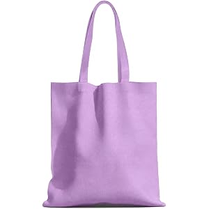 MOLOVA 1 Pack Canvas Tote Bags With Handle, Canvas Shopping Bag, Purple | 14 x 15-inch Natural Canvas Bags for Work, DIY, Sho