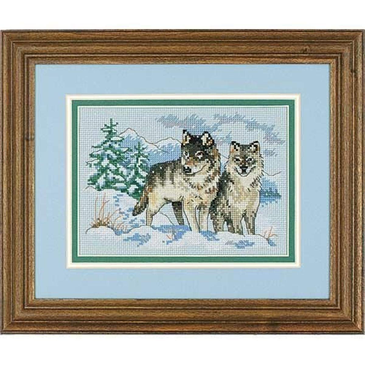 Dimensions Mini Count Cross Stitch: A Pair of Wolves — image 1