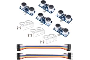 5pcs Ultrasonic Module HC-SR04 MELIFE Distance Sensor with 3pcs Mounting Bracket 2 Wire Set for Mega R3 MEGA Mega2560 Duemilanove Nano Robot XBee ZigBee