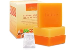 Inlifay Kojic Acid Turmeric Soap: Dark Spot Remover for Face Body - Skin Cleansing Bar for Women with Hyperpigmentation - Home Travel Use in Summer