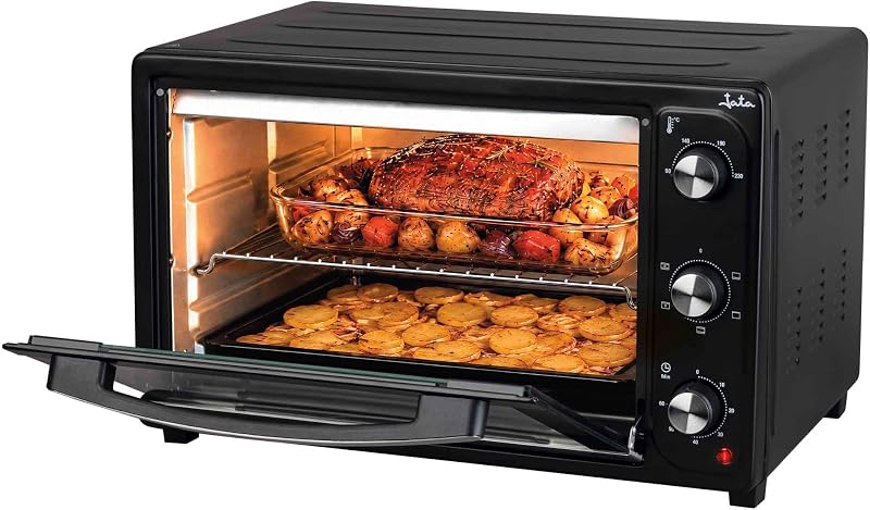 HN966 - Horno Eléctrico de Sobremesa 66 L con Convección y Grill, 2.200 W, 3 Funciones, Termostato Regulable, Temporizador 60 Min, Luz Interior, Bandeja y Parrilla