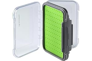 Maxcatch Waterproof Double-Sided Fly Box, High-Density Silicone Insert & Lightweight & Durable Fly Fishing Box with Clear Lid