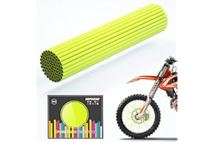 SOPINEKO 72Pcs Spoke Skins Covers Spoke Wraps Wheel Decoration for Motorcycle Bicycle Dirt Bike Wheelchair(Fluorescent Green)
