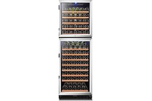Lanbo Dual Door Dual Zone Built-in Wine Cooler with Front Exhaust, 162 Bottle