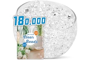 ORIKASO 180,000 Clear Water Gel Beads for Centerpieces, Tansparent Vase Filler for Floating Candle, Christmas Decoration, Wedding Centerpiece, Floral Decorations, Soilless Planting