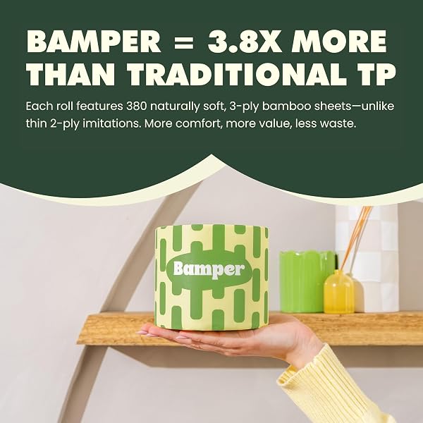 BAMBOO TOILET PAPER, 3-PLY & 380 SHEETS, SOFT & STRONG ORGANIC BATH TISSUE, CHEMICAL-FREE & HYPOALLERGENIC, SEPTIC SAFE, PFAS-FREE, TREE-FREE BATHROOM TISSUE (12 EXTRA-LARGE ROLLS)
