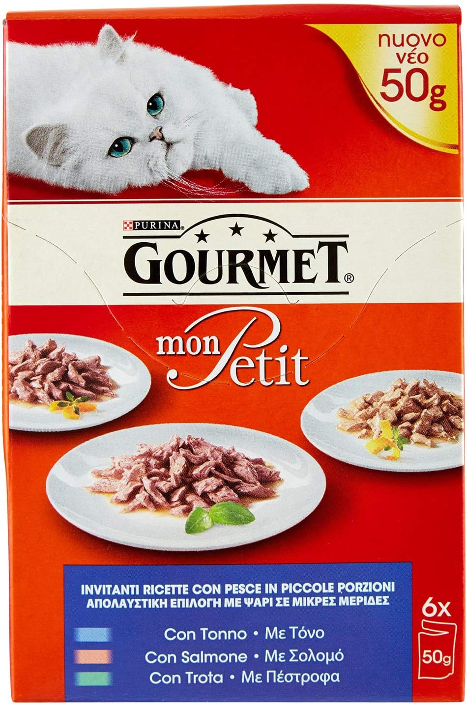 Gourmet Mon Petit Cat Food, Small Portions in 3 Flavours (Tuna, Salmon, Trout) - 6 x 50-gram Sachets (300 Grams) - Image 3